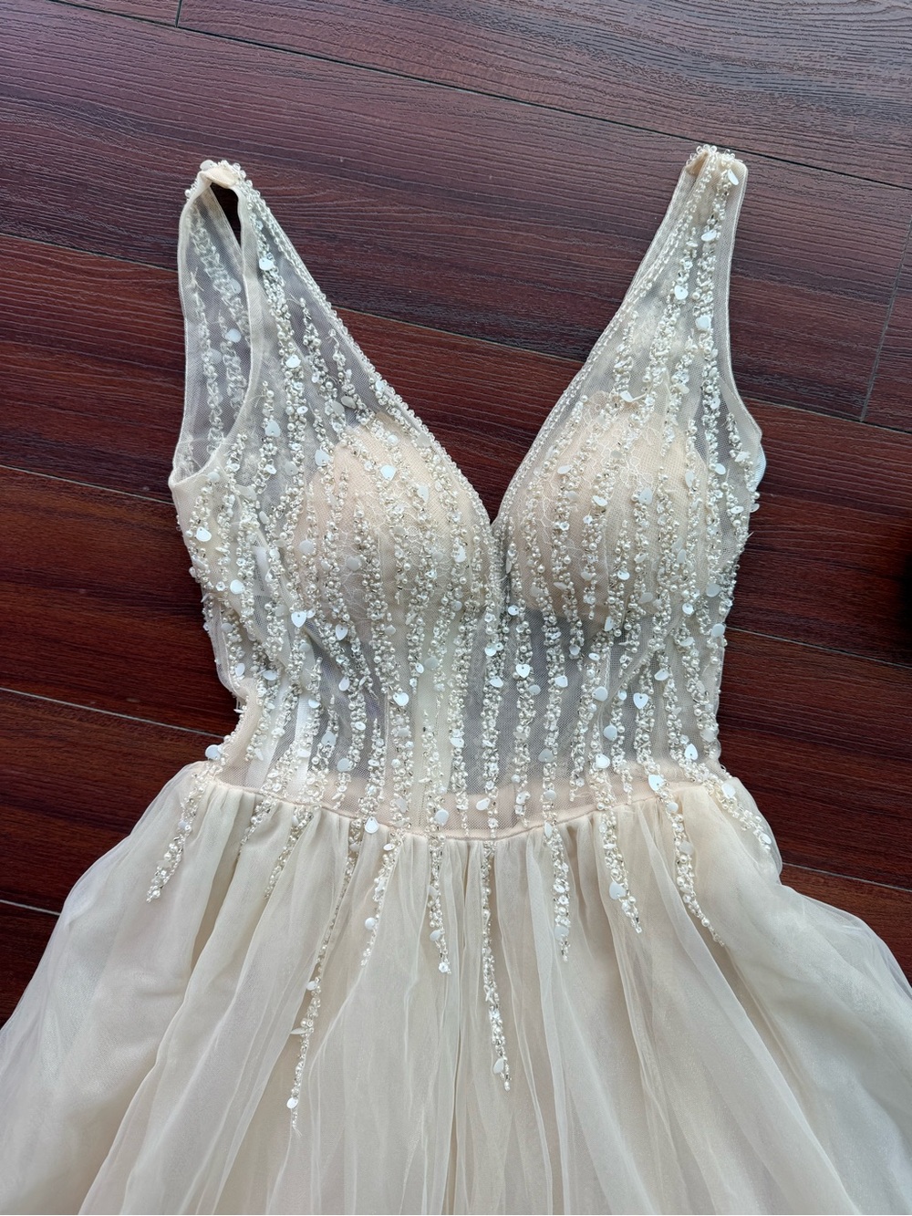 Elegant Beaded Ivory Women’s Dress